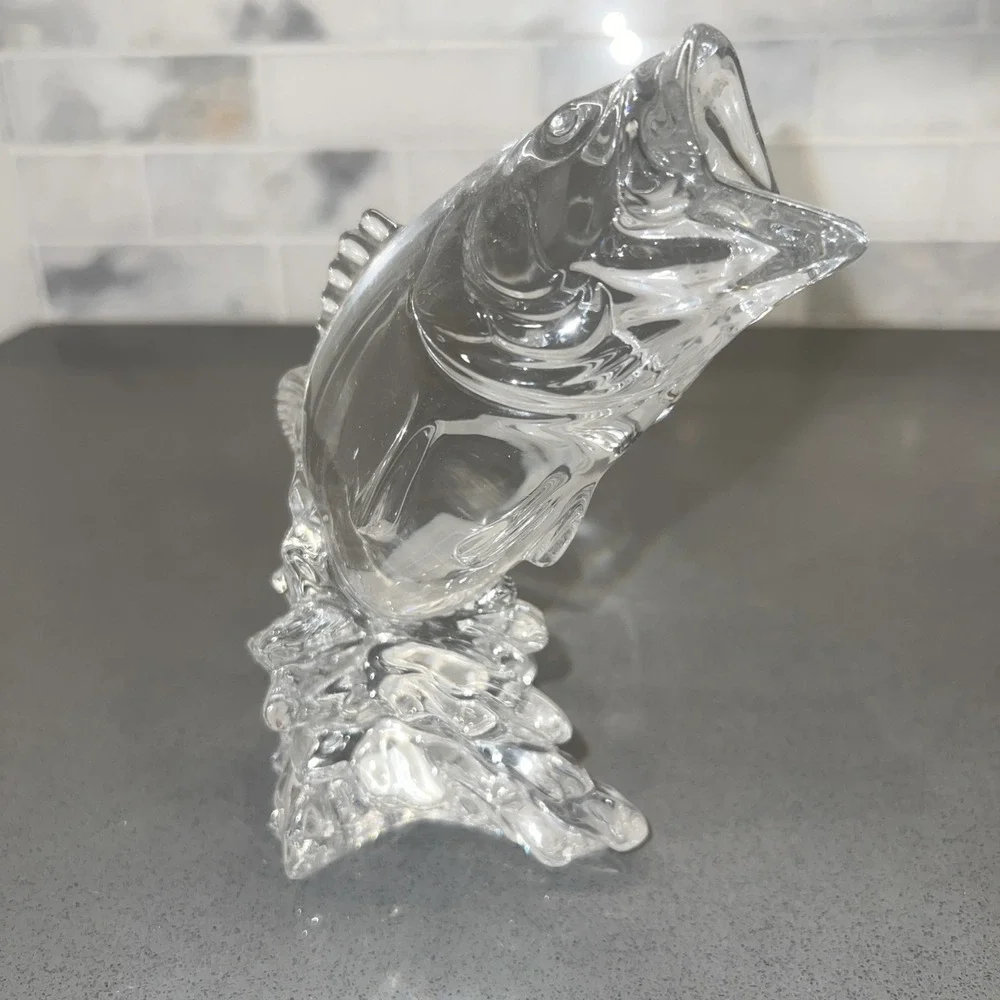 LARGE MOUTH BASS LEAD CRYSTAL PRINCESS HOUSE WONDERS OF THE WILD FISH FIGURINE - Picture 3 of 8